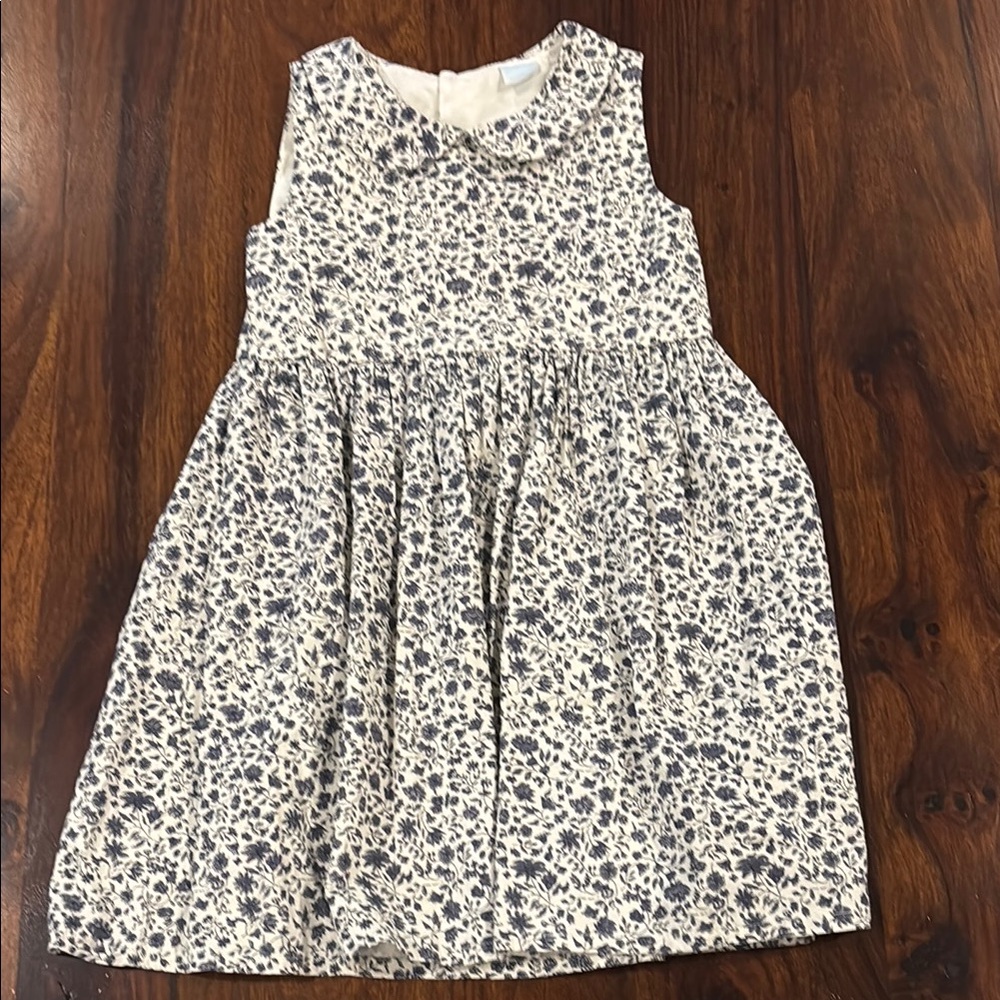 Edgehill Collection Size 5 Blue & White Floral Sleeveless Peter Pan Collar Dress